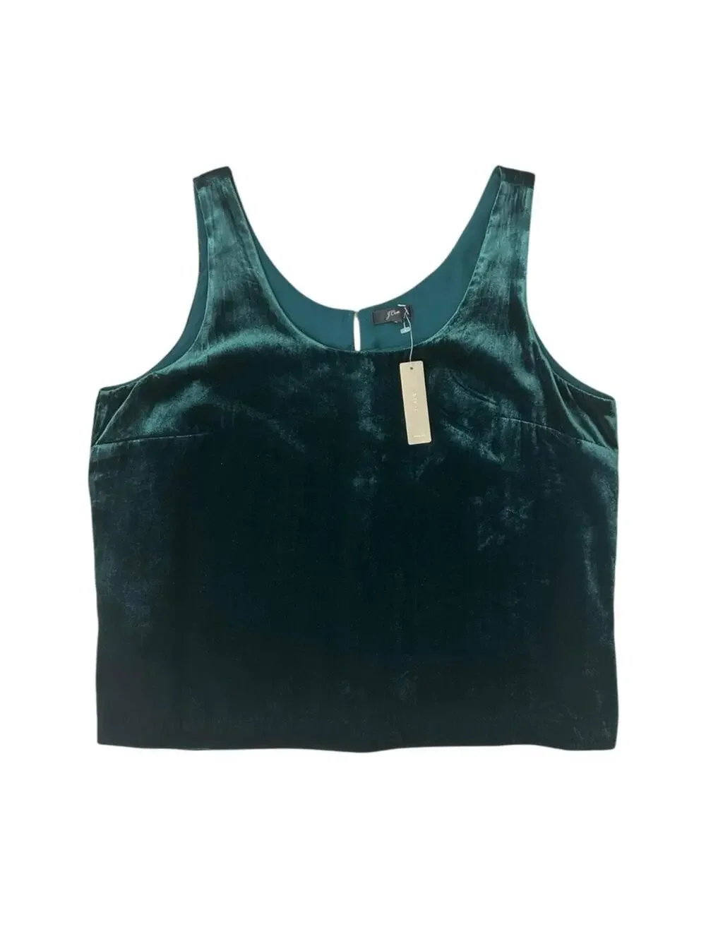 J Crew Green Velvet Tank Top Blouse
